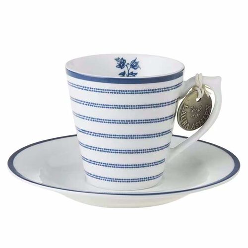 Laura Ashley Cup and Saucer Espresso Candy Stripe 9 cl.